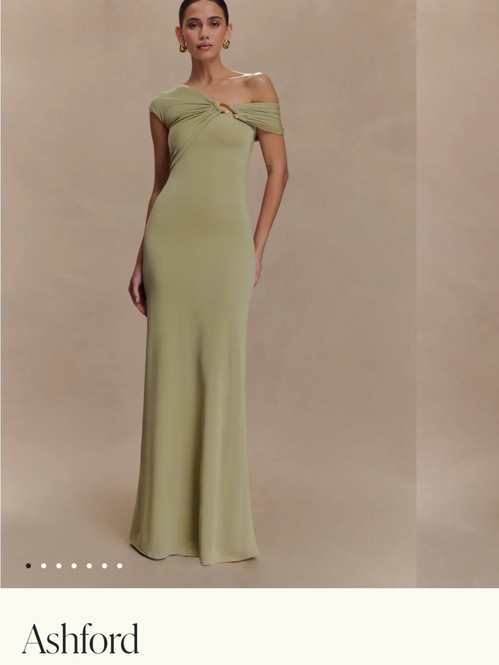 Meshki Ashford Asymmetrical Slinky Maxi Dress - Sage